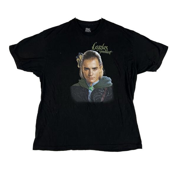 The Lord of the Rings Legolas Greenleaf T-Shirt Mens 2XL Black Graphic Print Tee - Picture 1 of 10